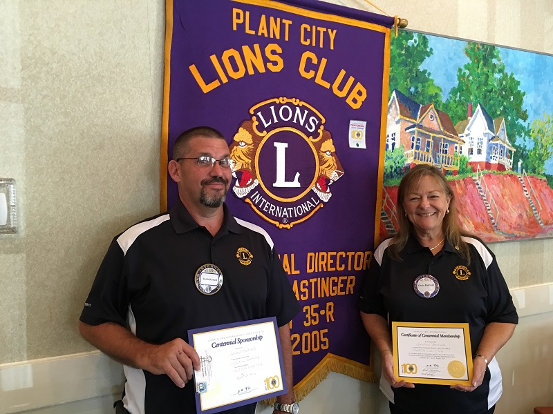 Lion Butch Barfield Honored For Encouraging New Lion Christine Barfield To Become A Lion's Club Member